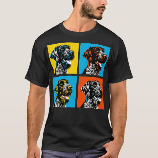 T-shirt Allemand À poils durs Pointer Art Amoureux des chi