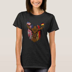 T-shirt Allemand American Patriotic Eagle drapeaux héritag