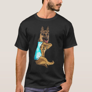 T-shirt Allemand Berger Chien Tattoo I Love Maman Fête des