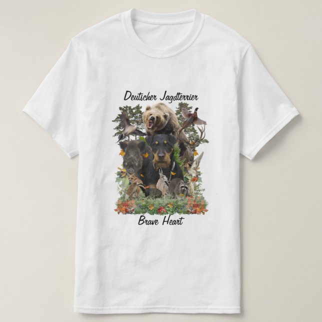 T-Shirt allemand de chasse Terrier (Jagdterrier) (Design devant)