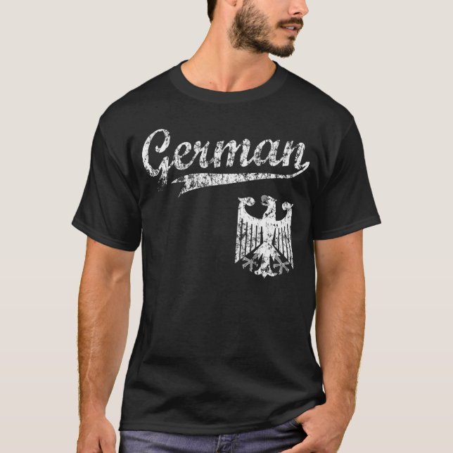 T-shirt allemand de style de base-ball (Devant)