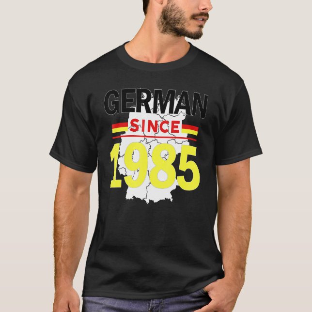 T-shirt Allemand Depuis 1985 Patrimoine Germay Drapeau Fie (Devant)