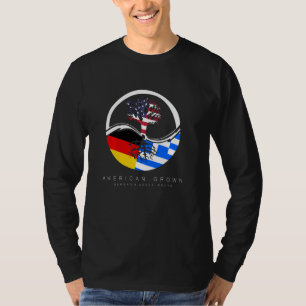 T-shirt Allemand Racines Grecques Américaines Grandi Avec 
