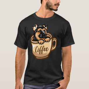 T-shirt Allemand Shepherd Black Portrait Head Vector