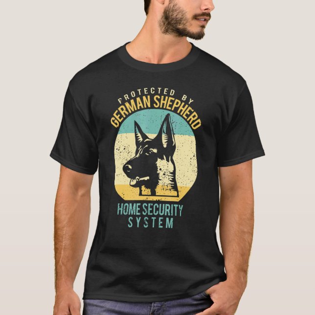 T-shirt Allemand Shepherd Home Système de sécurité Watchdo (Devant)