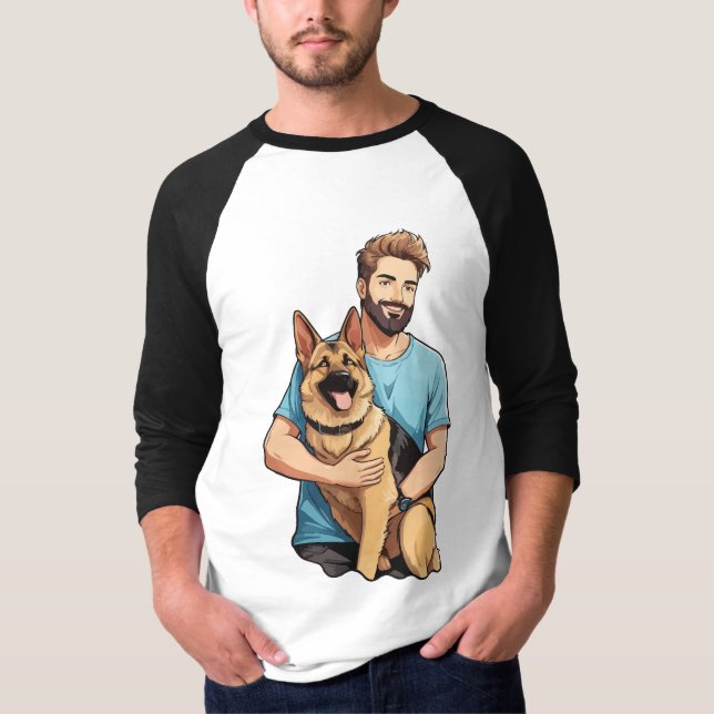 T-Shirt allemand Shepherd Lover Sleeve Raglan (Devant)