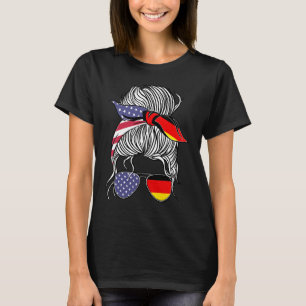 T-shirt Allemande Américaine Patriot Grace Femmes Fille Fl