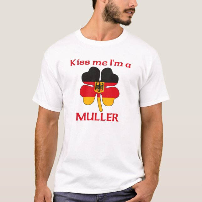 T-shirt Allemands personnalisés m'embrassent que je suis (Devant)