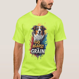 T-shirt Aller à contre-courant : Portrait de chien joyeux