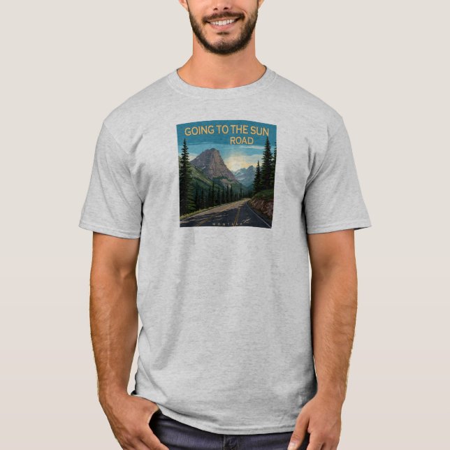 T-shirt Aller Au Paysage De Sun Road Montana (Devant)