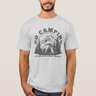 T-shirt Aller camper, moins cher que la thérapie Citation