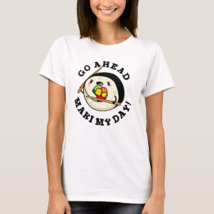 T-shirt Aller devant Maki Ma journée Funky Sushi Pun