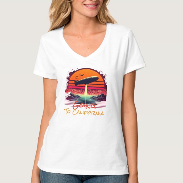 T-shirt aller en californie (Devant)