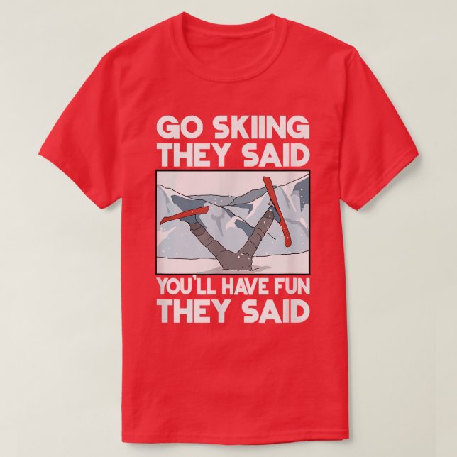 T-shirt Aller Ski Sports Ski Ski Ski Snowboard Jeux d'hive (Design devant)