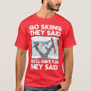 T-shirt Aller Ski Sports Ski Ski Ski Snowboard Jeux d'hive