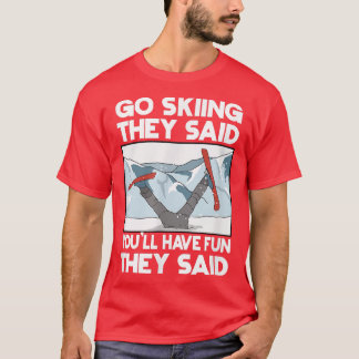 T-shirt Aller Ski Sports Ski Ski Ski Snowboard Jeux d'hive
