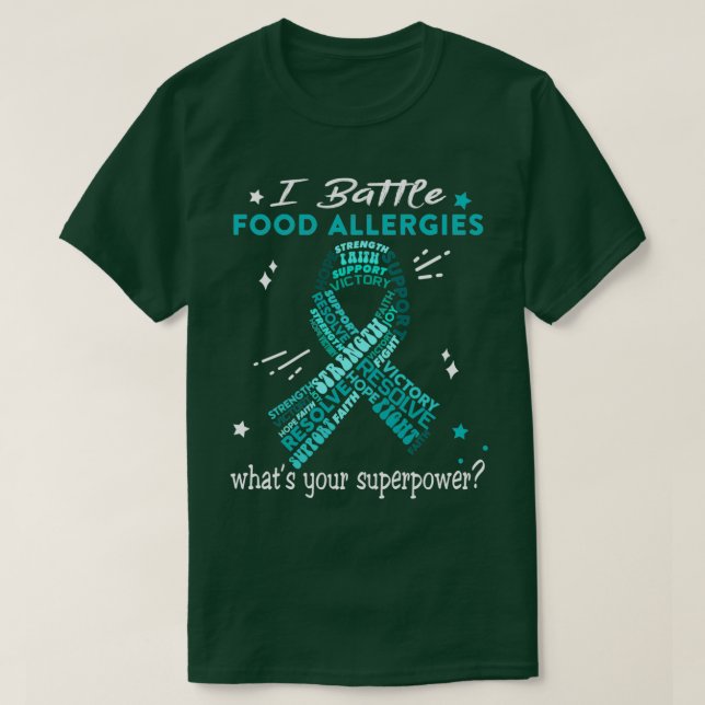 T-shirt Allergies Alimentaires Guerrier, Je Battre Allergi (Design devant)