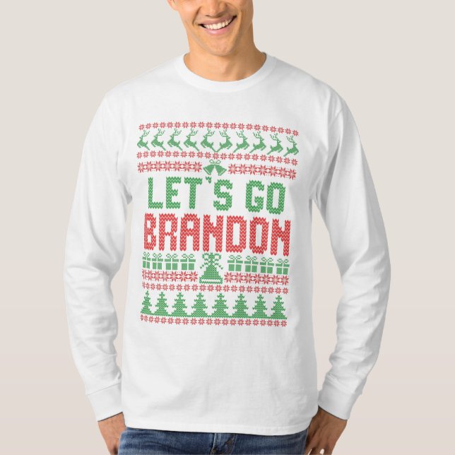 T-shirt Allez Brandon Drôle Mauvais Chandail de Noël (Devant)