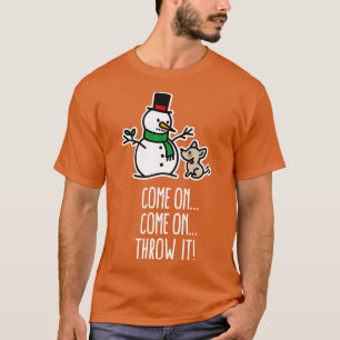 T-shirt Allez jeter ça Drôle chien aller chercher bâton de