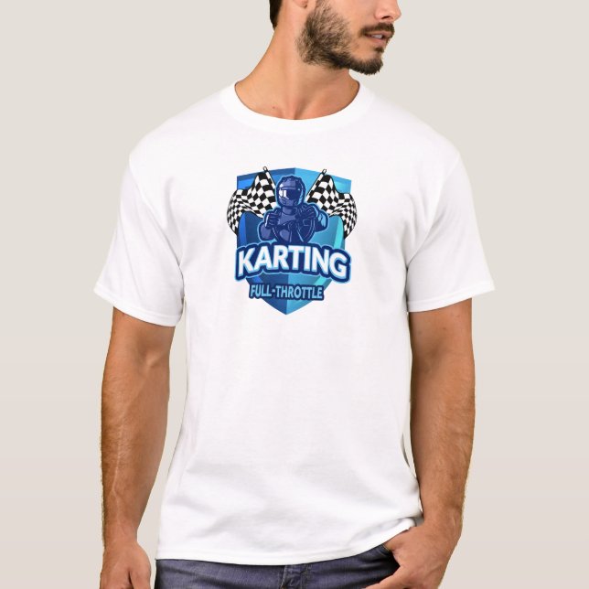 T-shirt Allez Karting Shirt. Racing Tee, À damiers Chemise (Devant)