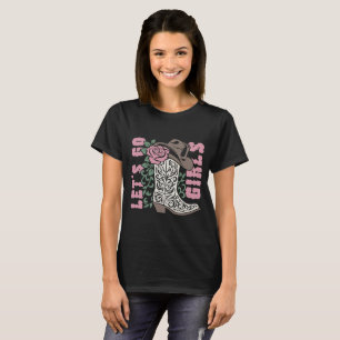 T-shirt Allez, les filles, les bottes de cowboy