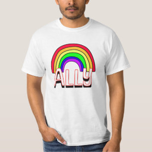 T-shirt Allié LGBTQIA+ Arc-en-ciel mignon et Fierté du c