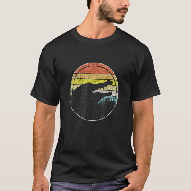 T-shirt Alligator Crocodile Hommes Femmes Crocs Rétro Gato (Devant)