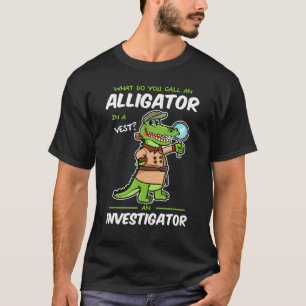 T-shirt Alligator Dans Un Enquêteur De Vest Pour Enfants G