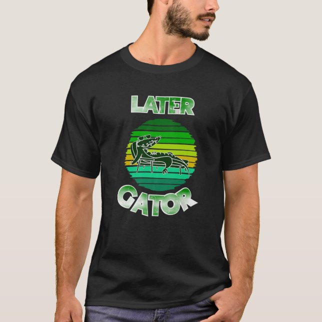 T-shirt Alligator De Marais Avec Lunettes De Soleil (Devant)