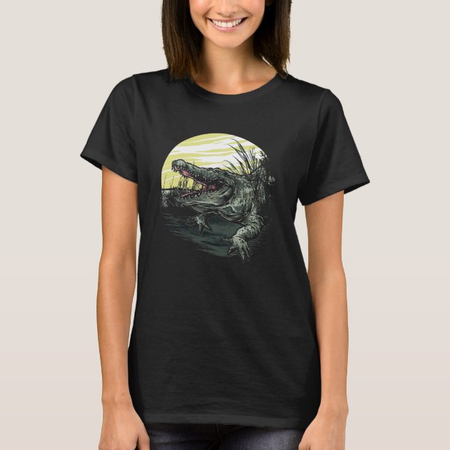 T-Shirt Alligator Gator Crocodile Nature Lake Anim (Vorderseite)