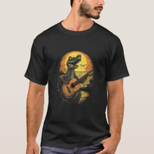 T-shirt Alligator Jouant de la Guitare Acoustique Guitaris