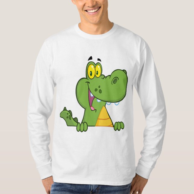 T-shirt Alligator ou crocodile au-dessus d'un signe (Devant)