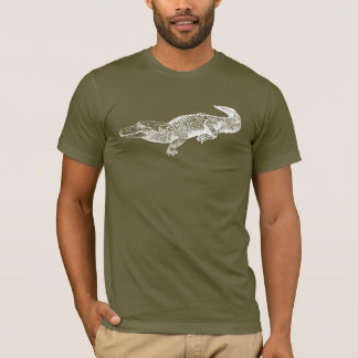 T-shirt alligator sur la chemise foncée