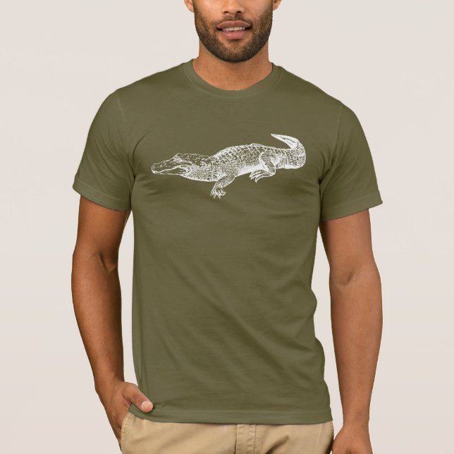 T-shirt alligator sur la chemise foncée (Devant)