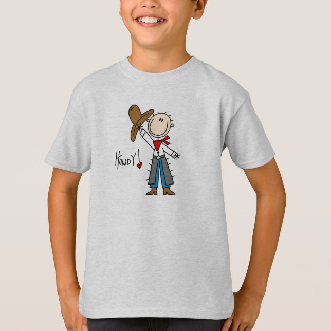 T-shirt Allo ! Chiffre chemise de bâton de cowboy (Devant)