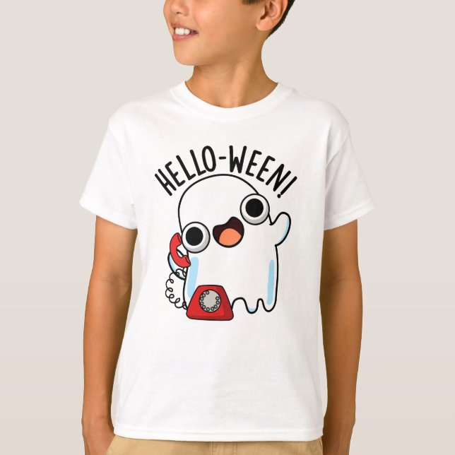 T-shirt Allo-ween Funny Ghost Pun (Devant)