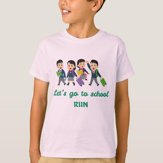 T-shirt Allons à l’école, courez ! | Drôle de retour à l'é (Devant)