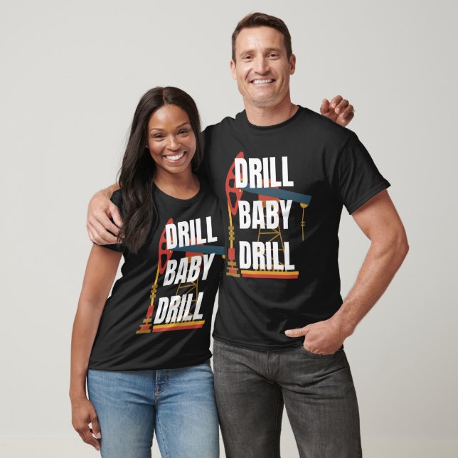 T-shirt Allons Brandon, Drill Baby Drill, Oil Pipe Line (Unisexe)