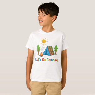 T-shirt Allons camper ! Dessin de tente au crayon pour enf