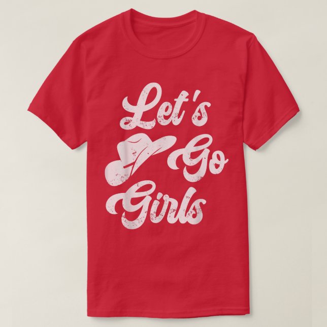 T-shirt Allons Filles Cowboy Casquette Fête de mariées Bac (Design devant)