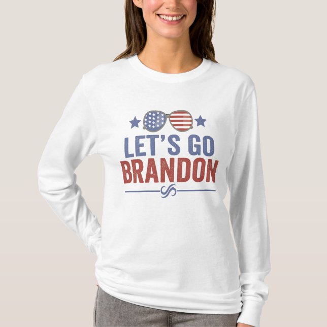 T-shirt Allons les Lunettes de soleil américaines patrioti (Devant)