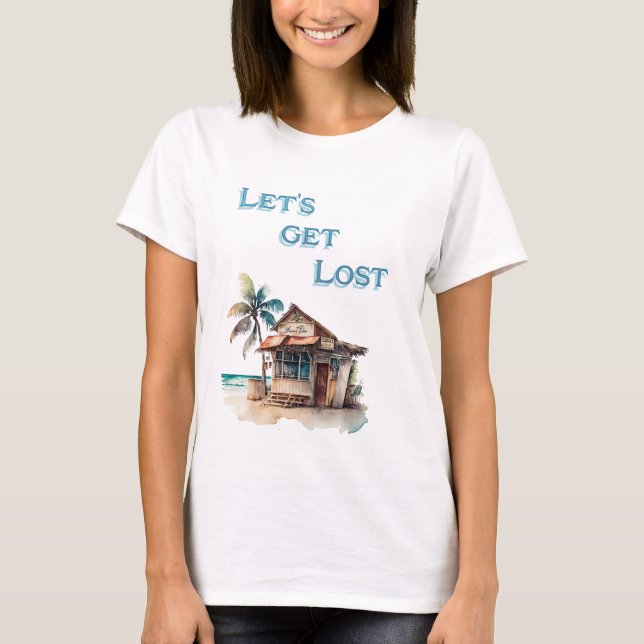 T-shirt Allons nous perdre tropical île plage de la plage (Devant)