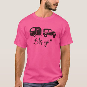 T-shirt Allons Randonnée Camping Glamping Graphic Pour Les