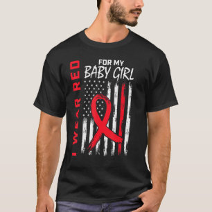 T-shirt Allons Rouge Fille Bébé Fille Maladie Cardiaque Se