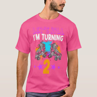 T-shirt Allons Rouler JE Fête Mes 2 Ans Skateur Anniversai