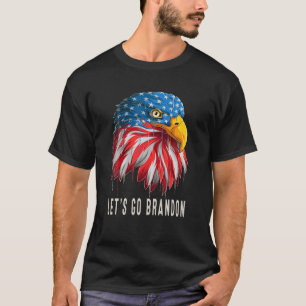 T-shirt Allons voir Brandon Eagle Head avec American Flag
