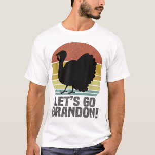 T-shirt Allons voir Brandon Thanksgiving Turkey Retro Vint