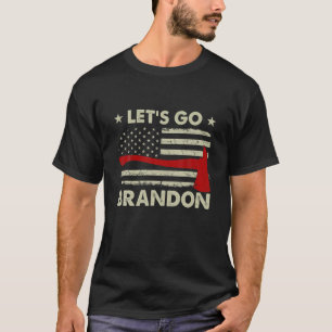 T-shirt Allons-y Ax Brandon Drapeau américain Mince Ligne 