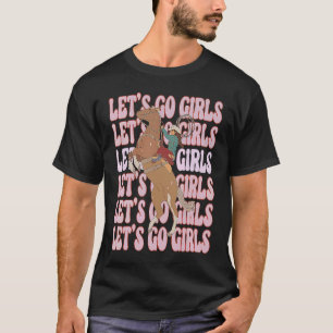 T-shirt Allons-y Filles Retro Graphic avec Cowgirl Horseba