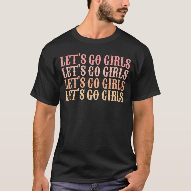 T-shirt Allons-y les Filles Retro Enterrement de Vie de Je (Devant)